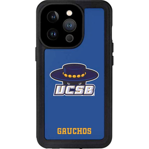 University of California-Santa Barbara UCSB Gauchos Blue iPhone 15 Pro Waterproof Case